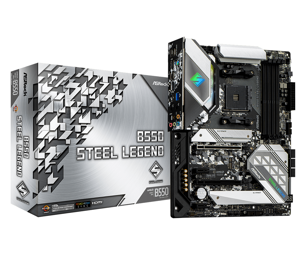 B550 Steel Legend BOARD ASROCK B550 STEEL LEGEND / CrossFireX / A.V.R / DDR4 128GB / 90-MXBDF0-A0UAYZ