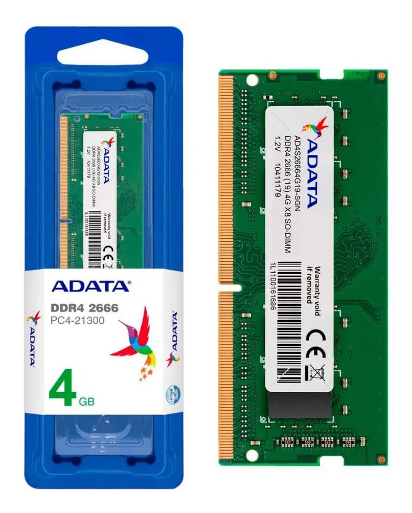 adata 1 DDR4 4GB 2666MHz ADATA VALUE / PORTATIL / AD4S26664G19-SGN2