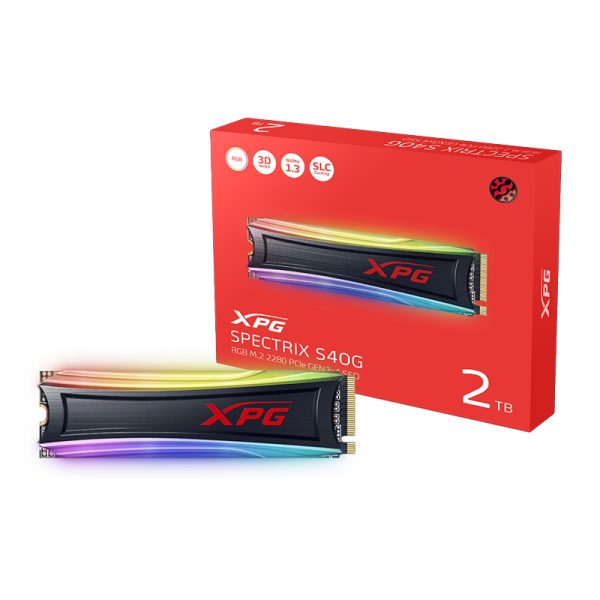M.2 2TB ADATA SPECTRIX S40G RGB / PCIE GEN 3X4 / LEC 3500 MB/s - ESC 3000 MB/s / AS40G-2TT-C $ 970.000