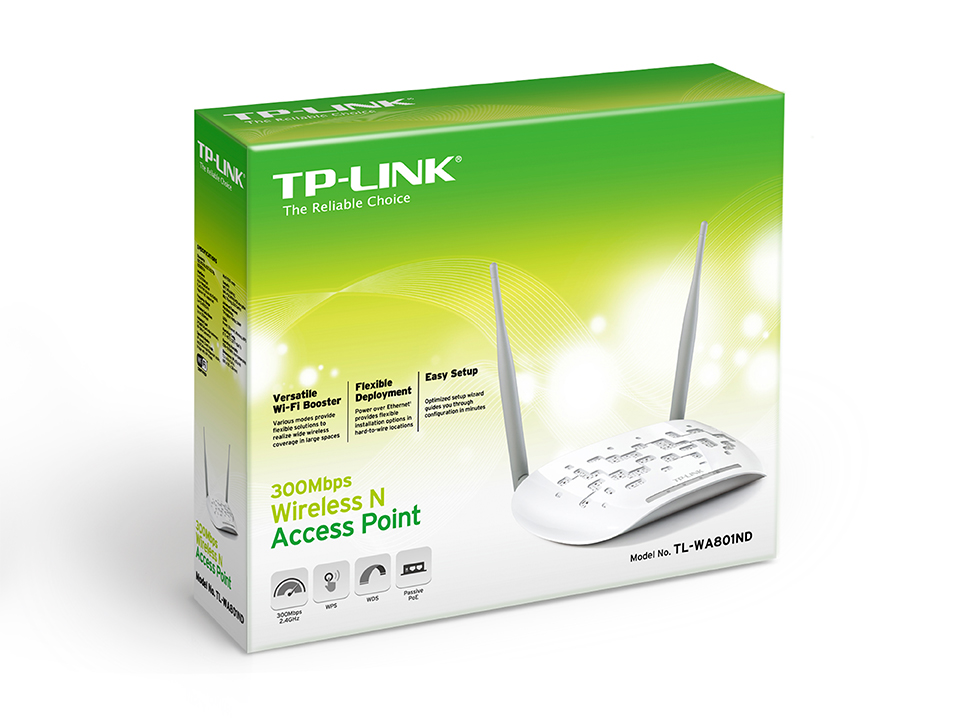 WA801ND 2 ACCES POINT WIRELESS TP-LINK 300Mbps / 2,4 GHZ / ANTENA 5 dBi / POE PASIVO /TL-WA801ND - Imagen 2