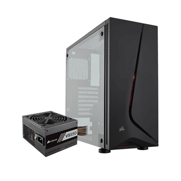 CAJA CORSAIR CARBIDE SPEC 05 ‎BLACK / X1 FAN LED ROJO ‎/ FUENTE VS550 ‎550W 80 PLUS WHITE / CC-9011151-MX