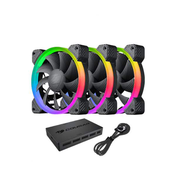 KIT VENTILADORES COUGAR VORTEX 120 X 3 RGB 120MM + CTRL CORE BOX C 6 PINES / $ 215.000 - Imagen 2