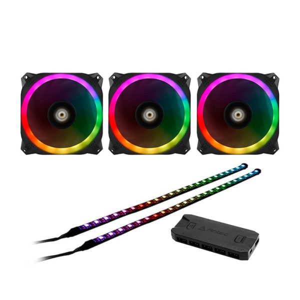 COMBO CAJA ANTEC NX230/ FUENTE ANTEC VP550W 80 PLUS WHITE / KIT 3 FANS ARGB + 2 TIRAS LED - Imagen 4