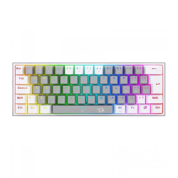 TECLADO REDRAGON FIZZ PRO K616-RGB-GW-SP/ INALAMBRICO / GREY-WHITE / SWITCH RED 60%