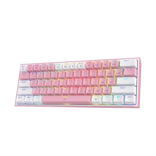 TECLADO REDRAGON FIZZ PRO K616-RGB / INALAMBRICO / INGLES / PINK- WHITE / SWITCH RED 60% - Imagen 2