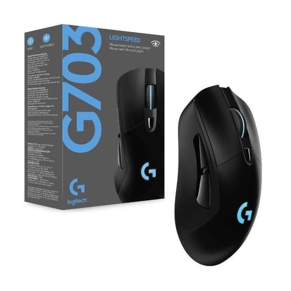 MOUSE LOGITECH G703 HERO WIRELESS 16K BLACK / 910-005638