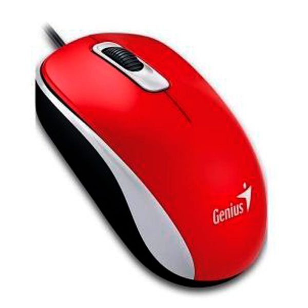 Mouse GENIUS Alámbrico Usb Dx-120 Rojo - Imagen 3