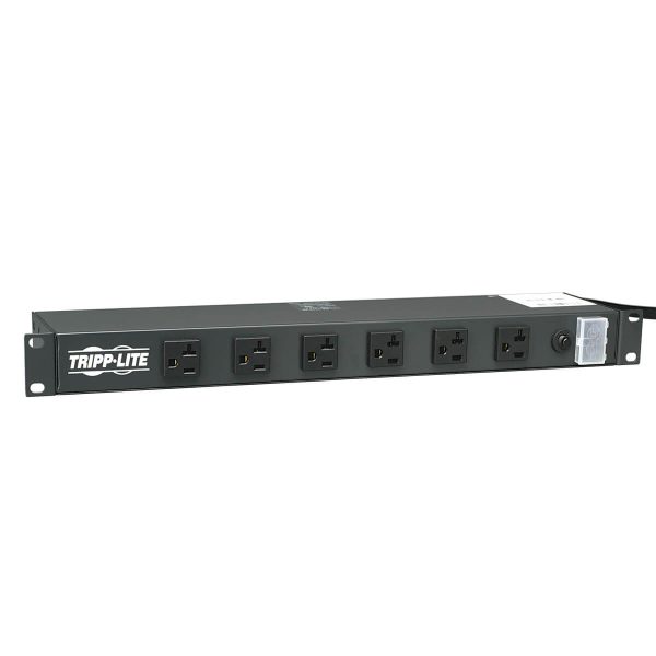 RS-1215-20T Barra de contactos Eaton Tripp Lite para instalación en rack 1U, 120V, 20A, L5-20P, 12 tomacorrientes (6 adelante, 6 atrás), cable de 4.57 m [15 pies] - Imagen 3