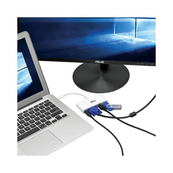 ADAPTADOR Multipuerto USB-C, VGA, Puerto USB-A, GbE, Carga PD, Blanco - Imagen 5