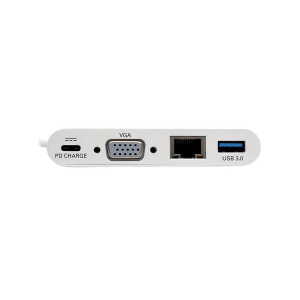 ADAPTADOR Multipuerto USB-C, VGA, Puerto USB-A, GbE, Carga PD, Blanco - Imagen 4