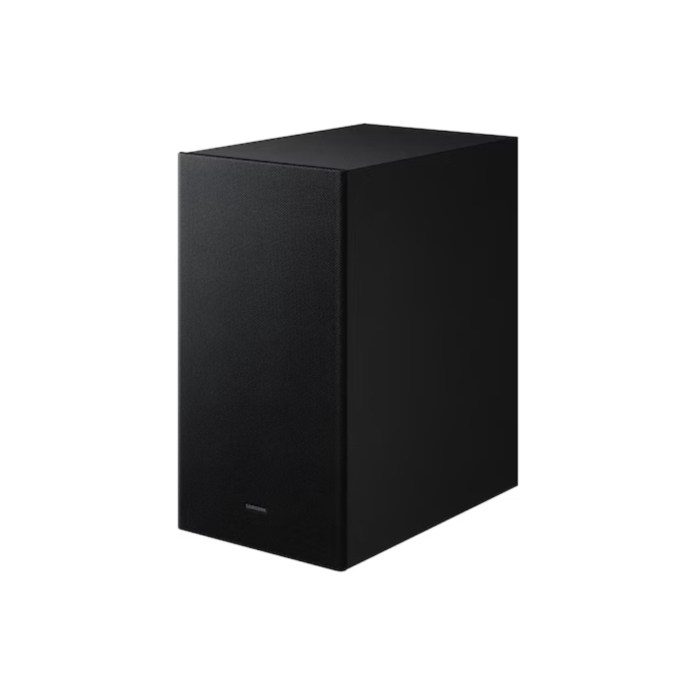 Barra de sonido Samsung, incluye subwoofer, sonido envolvente virtual en 3D, Q-SYMPHONY, cuenta con refuerzo en los sonidos graves, Altavoz central integrado, potencia 430 Vatios, 3,1 canales, conexión inalámbrica, Ficha técnica completa en www.samsung.com.co - Imagen 4