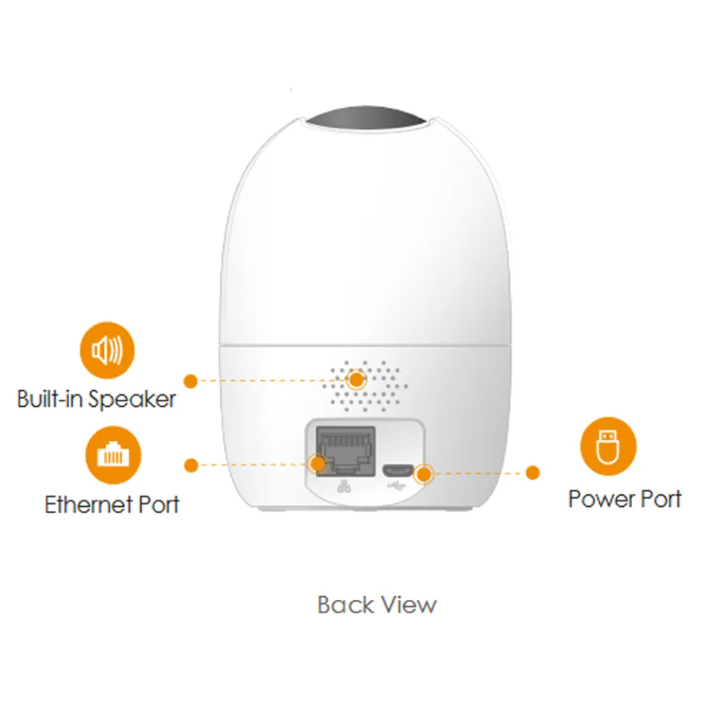 Camara IP Ranger 2 PRO, WIFI, 5MP/3K, Smart Full-Color Night Vision, H265, ángulo de visión 0°~355° TILT -5°~80°,Micro SD(up to 512GB), Dual-Band Wi-Fi 6(2.4 GHz / 5 GHz), Two-way Audio, Motion Detection, Human Detection, Pet Detection, Abnormal Sound,One-touch Call, USB-C Power - Imagen 4