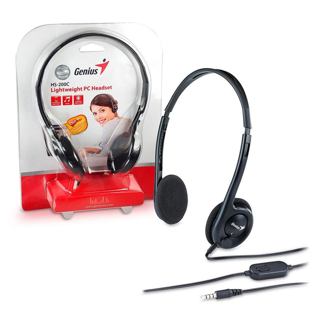 Audífono Diadema GENIUS Con Micrófono HS-200C 2 Plug 3.5mm COLOR Negro - Imagen 3