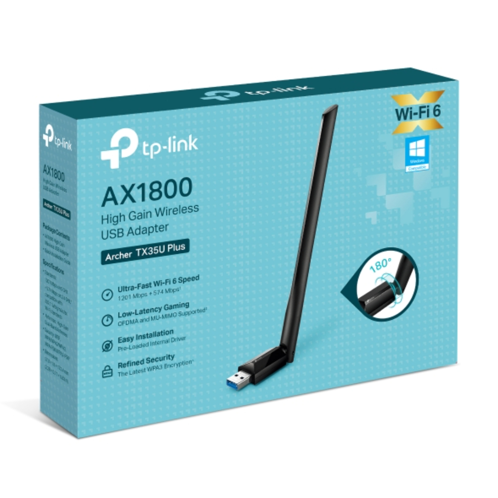 Adaptador TPLINK USB Wi-Fi 6 de doble banda de alta ganancia AX1800 - Imagen 3