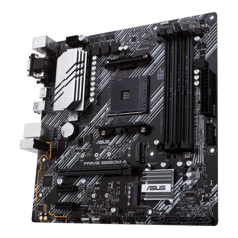 Tarjeta Madre Board ASUS Prime B550M-A/CSM AM4 DDR4 128GB | Soporta Ryzen 5000 | M.2 NVMe PCIe 4.0 | HDMI | Micro ATX Gamer