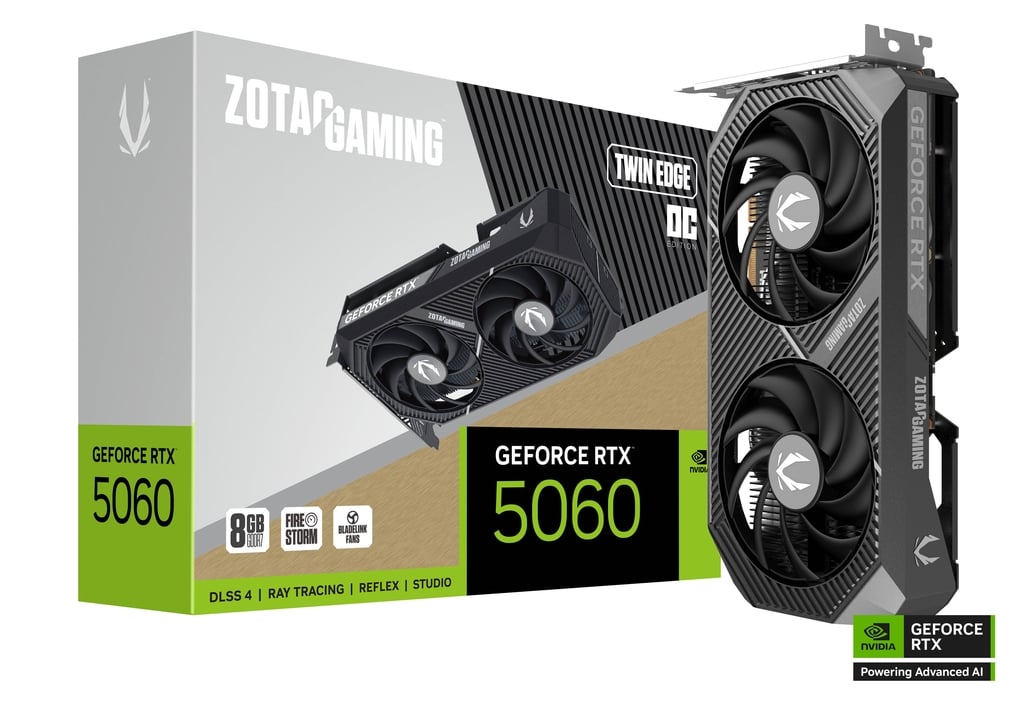 tarjeta de video nvidia geforce zotac rtx 5060 twin edge oc 8gb gddr7 – gaming y creatividad de Última generación tarjeta de video nvidia geforce zotac rtx 5060 twin edge oc 8gb gddr7 – gaming y creatividad de Última generación