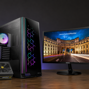 COMPUTADOR GAMER AMD RYZEN 5 5600G ANTEC MONITOR SAMSUNG 24" CURVO LC24F390 (1920X1080)