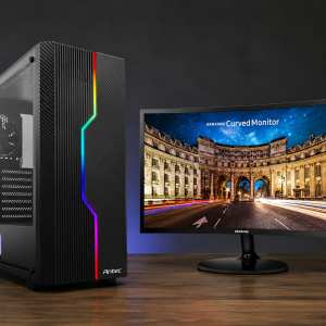 COMPUTADOR GAMER AMD RYZEN 3 3200G ANTEC MONITOR SAMSUNG 24"" CURVO LC24F390 (1920X1080)