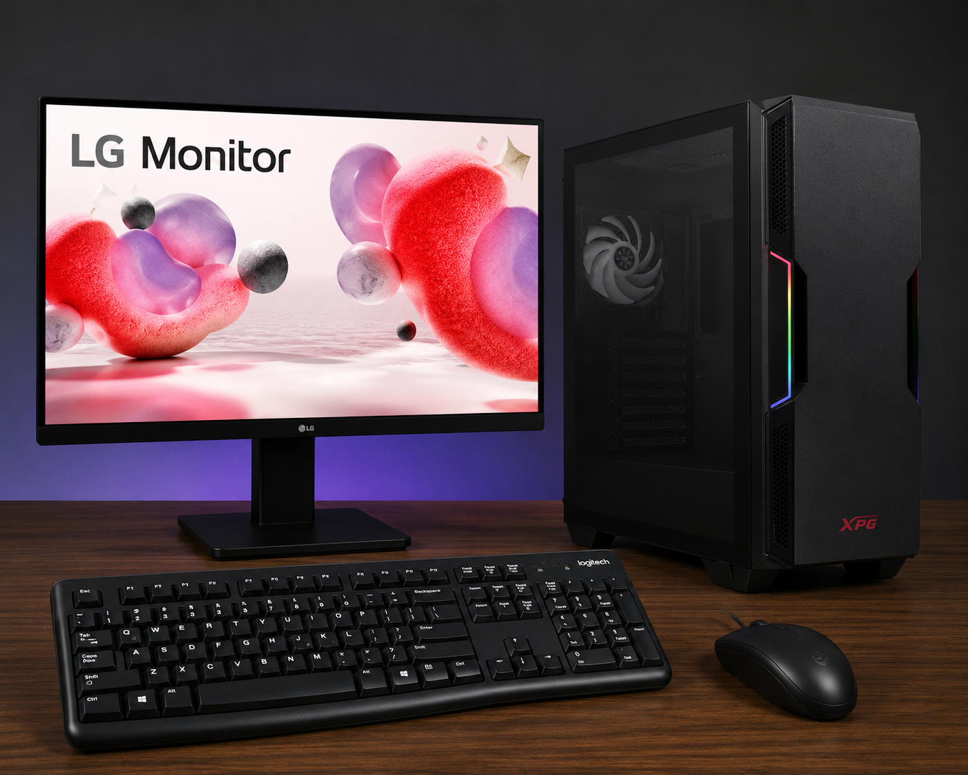 COMPUTADOR GAMER AMD RYZEN 5 4600G: XPG NVIDIAGeforceMSIRTX50508GBDDR6SHADOW2XOC •24"LG24MR400/IPSFHD1920x1080/5MS100HZ/SRGB99%/AMDFreeSync