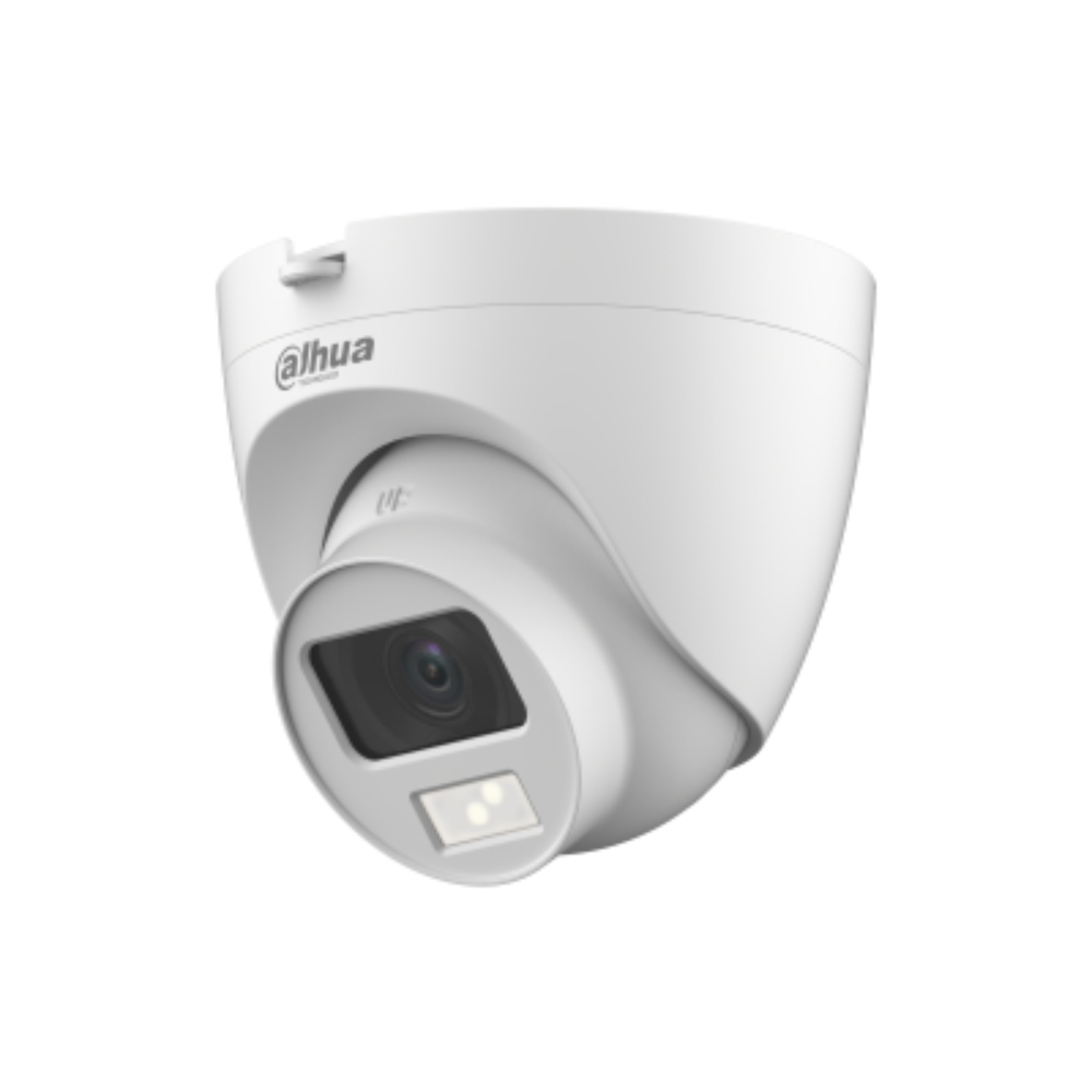 Cámara de Seguridad Analógica Tipo Domo 2MP con Iluminación Dual Inteligente + FullColor | Lente 2.8mm | 20m IR & Luz Visible | IP67 | Micrófono Integrado
