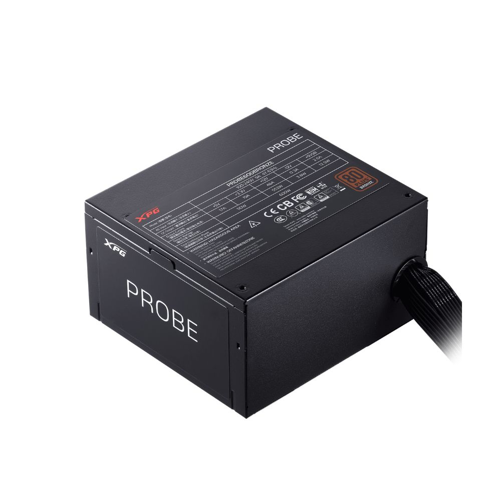 XPG PROBE, Negro, 80+, Bronce, No Modular, 600W, ATX24x1, EPS 8x2, PCIE 6+2x2, SATAx7, 3 Años Garantía - Imagen 2